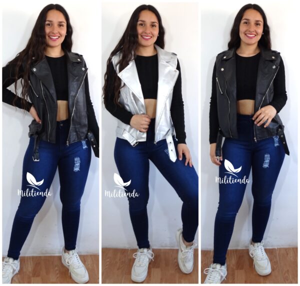 Cazadora sin mangas cinturon