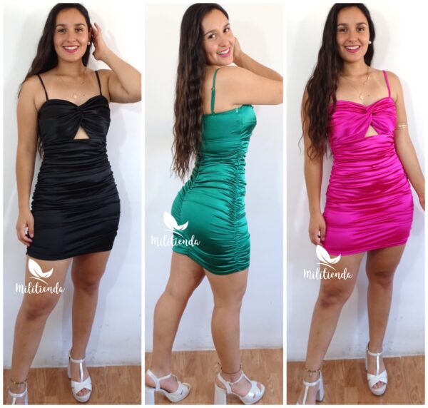 Vestido Escote nudo fruncido