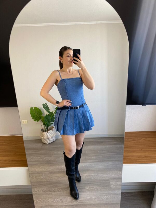 Vestido denim cinturon